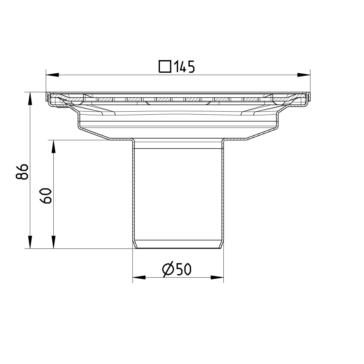 Line Drawing - Drain-No membrane-145