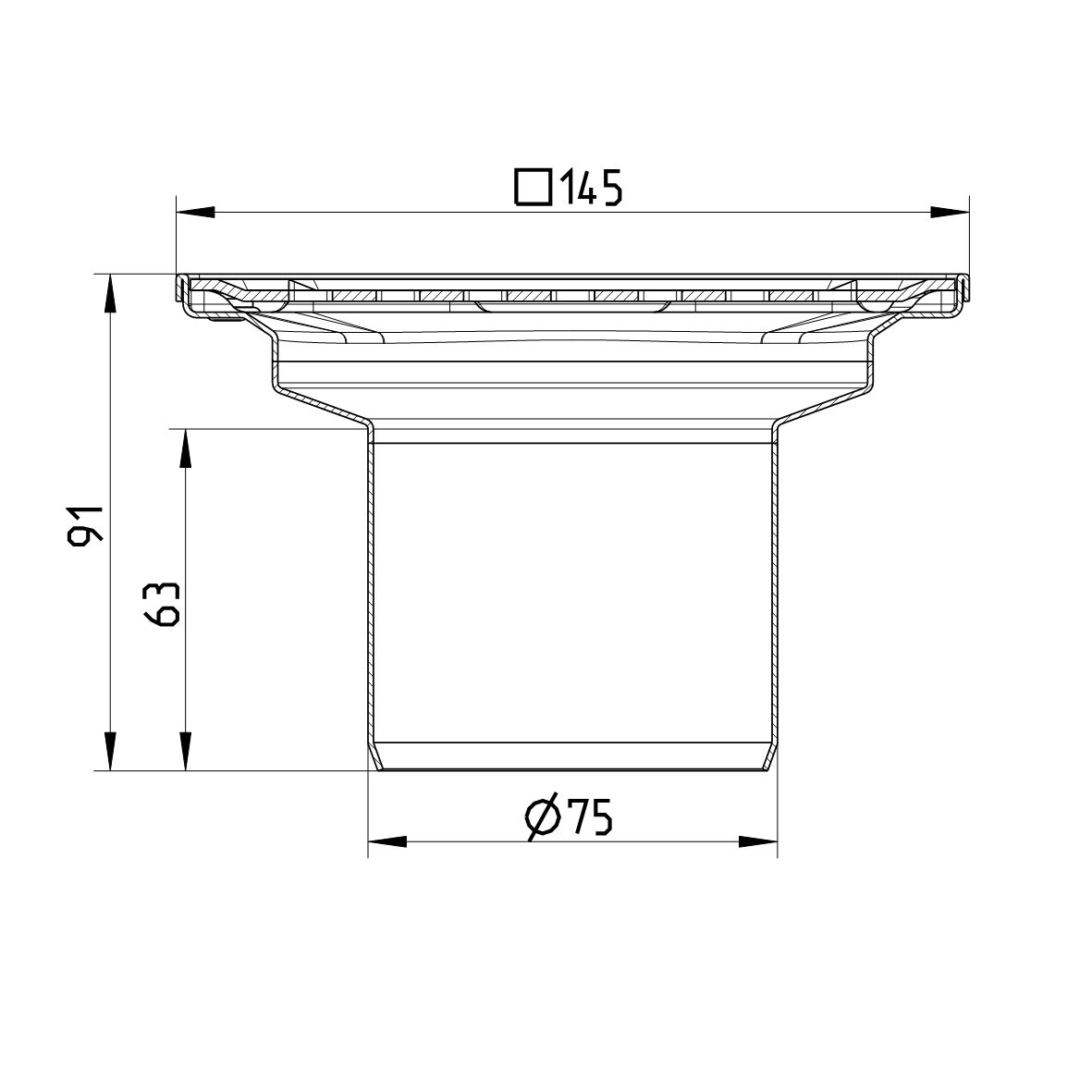 Line Drawing - Drain-No membrane-145