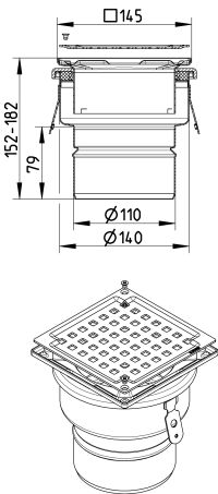 Line Drawing - Drain-No membrane-145