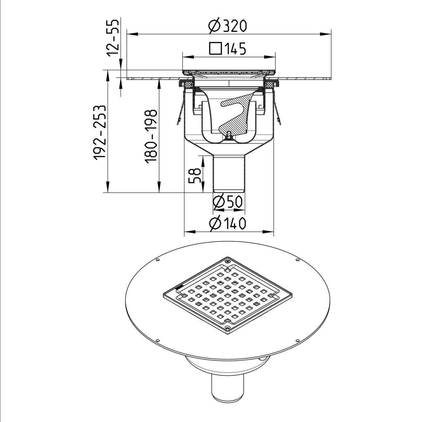 Line Drawing - Drain-Liquid membrane-145