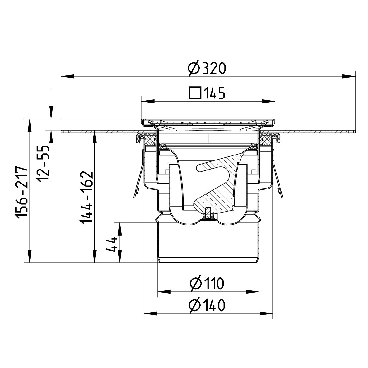 Line Drawing - Drain-Liquid membrane-145