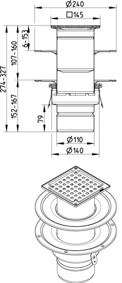 Line Drawing - Drain-2 membranes-145