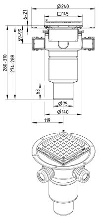 Line Drawing - Drain-Liquid membrane-145