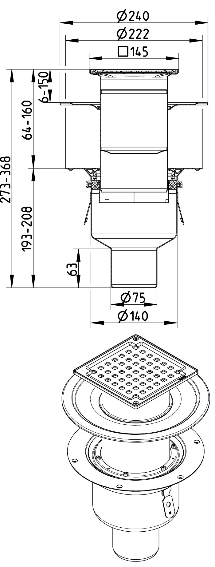 Line Drawing - Drain-2 membranes-145