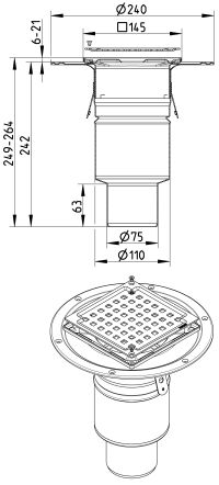 Line Drawing - Drain-Liquid membrane-145