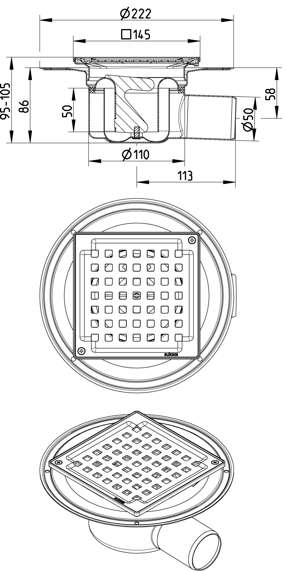 Line Drawing - Drain-Liquid membrane-145