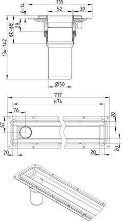 Line Drawing - WaterLine channel-Sheet membrane