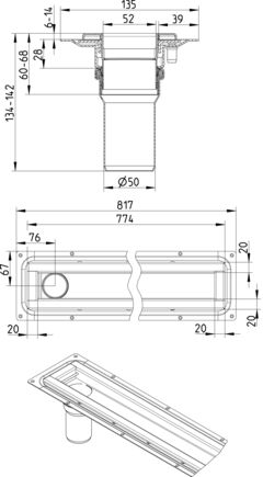 Line Drawing - WaterLine channel-Sheet membrane