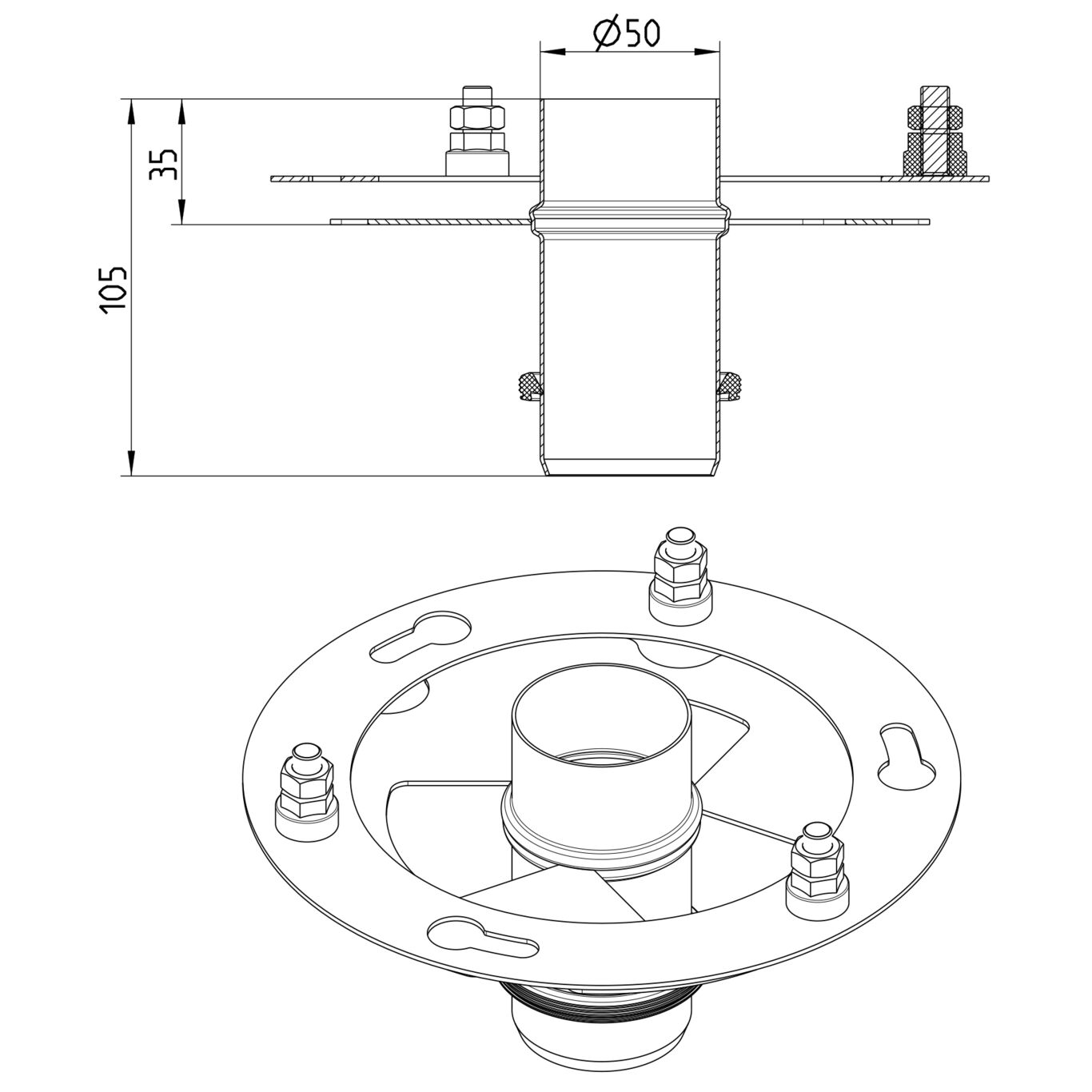 Line Drawing - Roof-stand pipe