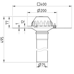 Line Drawing - Drain for gravity-bitumen