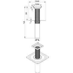 Line Drawing - Drain for gravity-bitumen