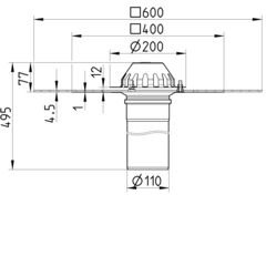 Line Drawing - Drain for gravity-bitumen collar