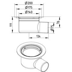 Line Drawing - Marine-lower part-bimetal flange-aluminium