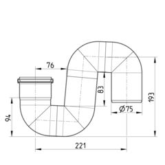 Line Drawing - Water trap-S