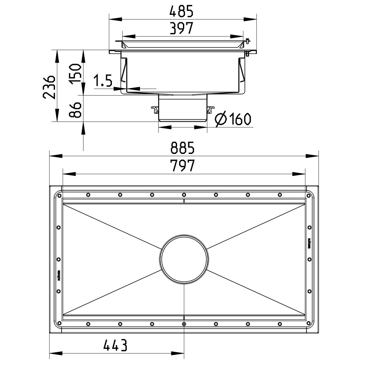 Line Drawing - Kitchen channel-Vinyl