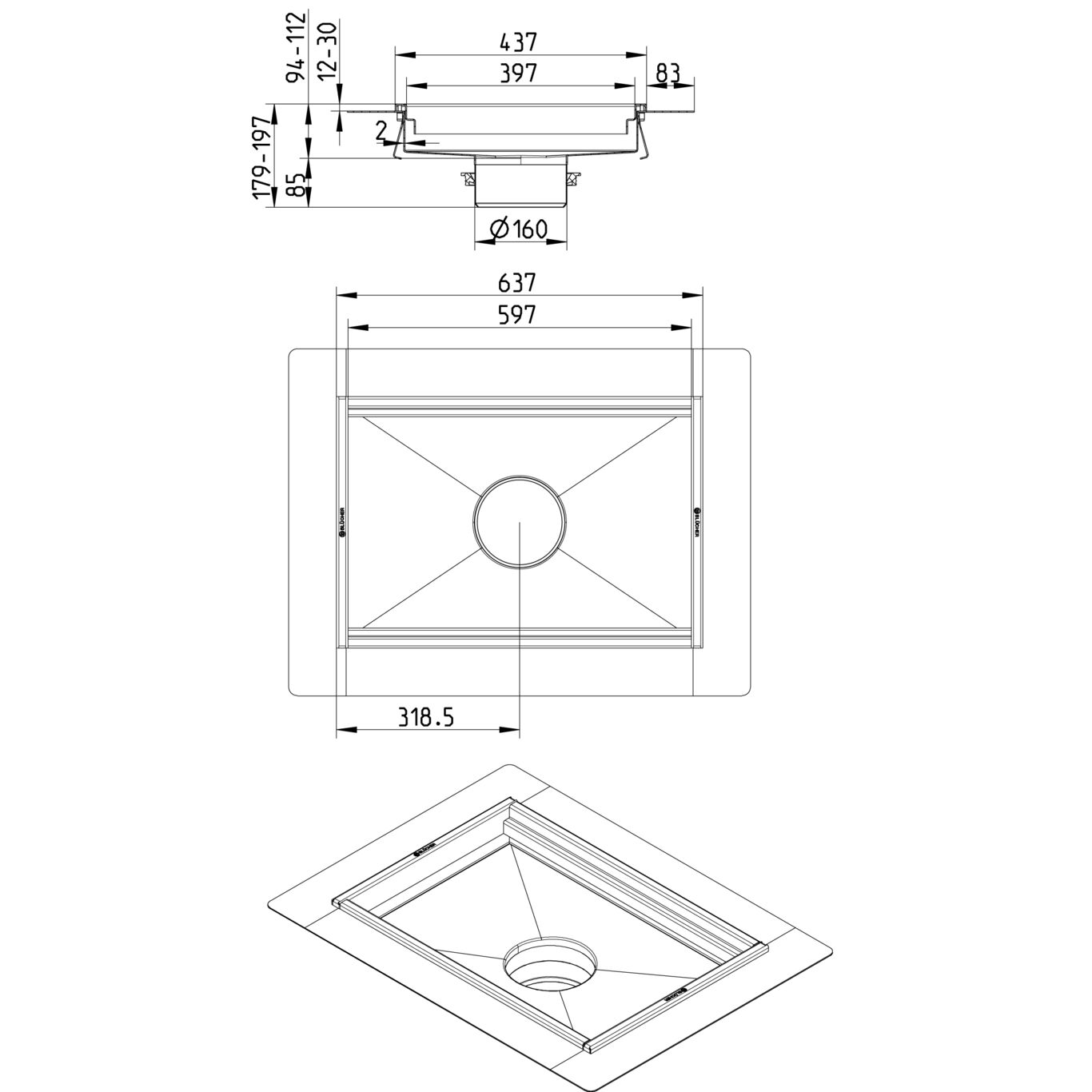 Line Drawing - Kitchen channel-Liquid membrane