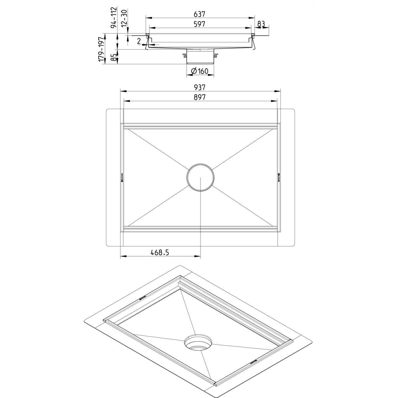 Line Drawing - Kitchen channel-Liquid membrane