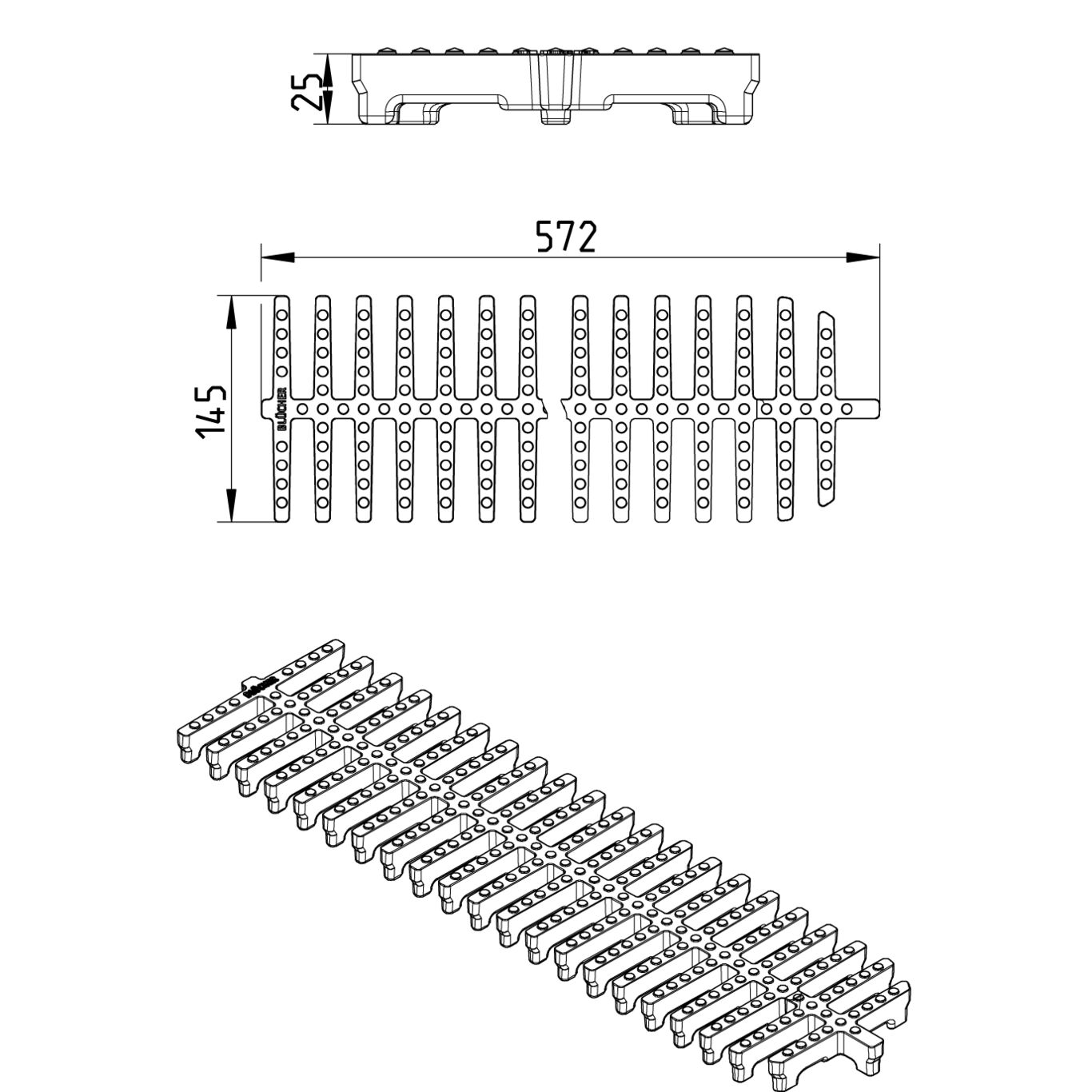 Line Drawing - Grating-Channel-150