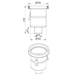 Line Drawing - Drain-No membrane-205