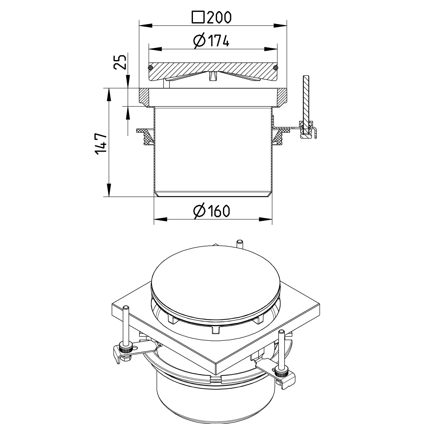 Line Drawing - Upper part-Gastight