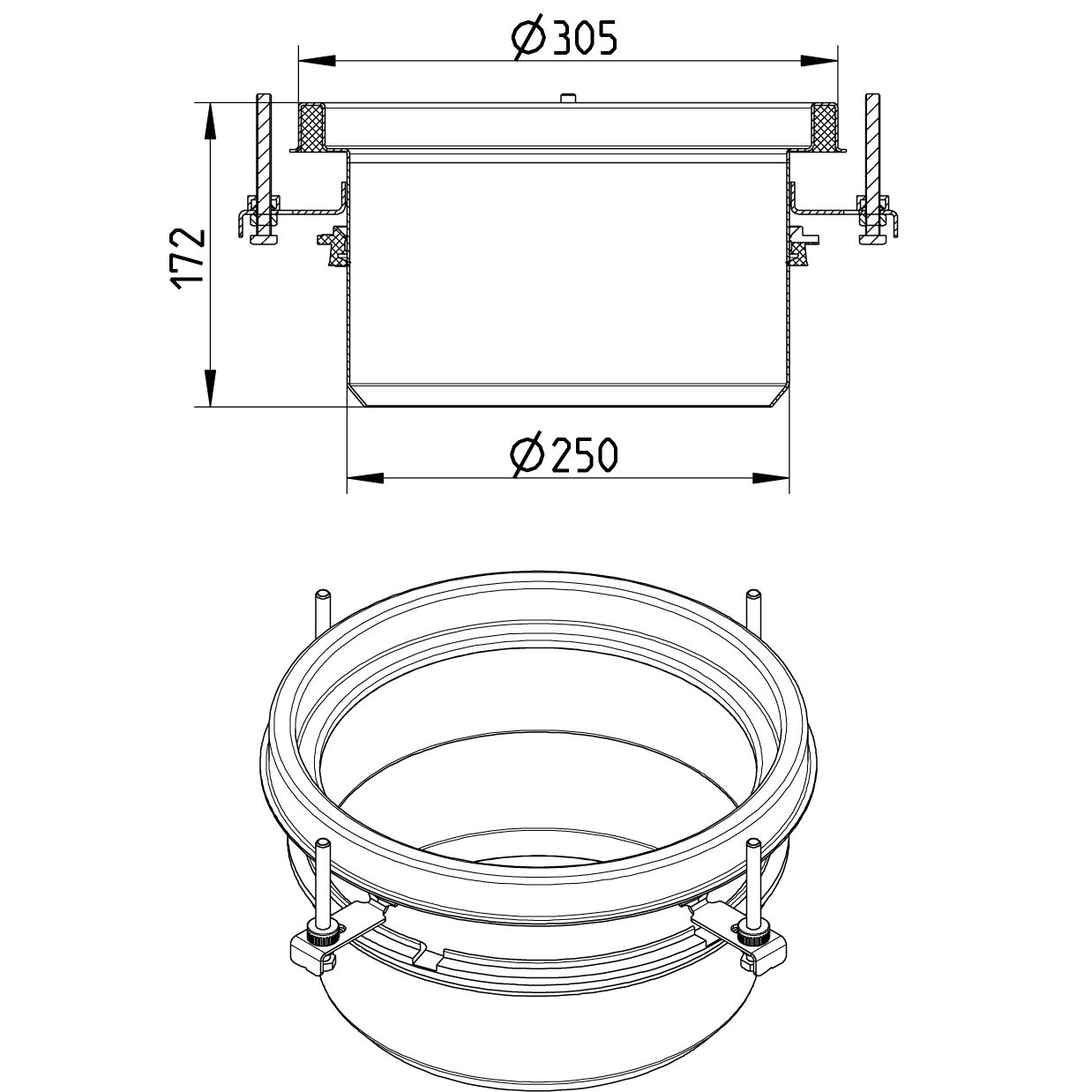 Line Drawing - Upper part-No membrane-305