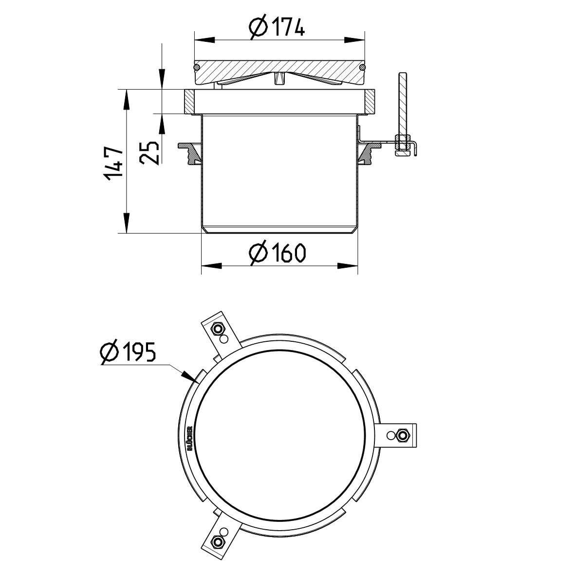 Line Drawing - Upper part-Gastight