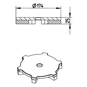 Line Drawing - Grating-Drain-205-Vinyl-232