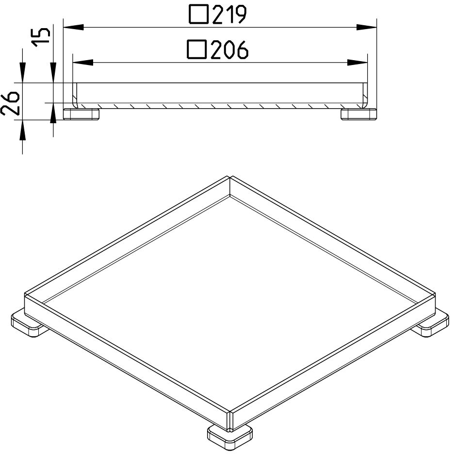 Line Drawing - Grating-Drain-250