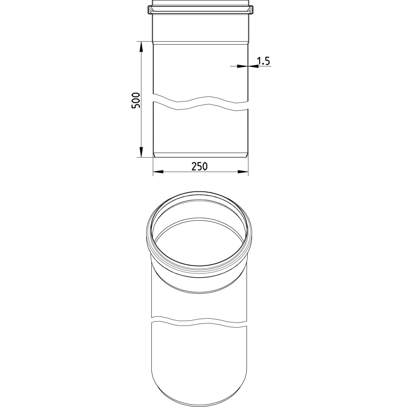 Line Drawing - Straight pipe