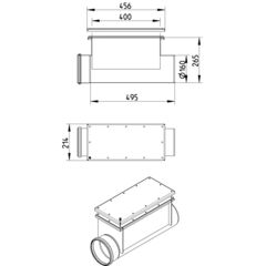 Line Drawing - Straight pipe-access-horizontal