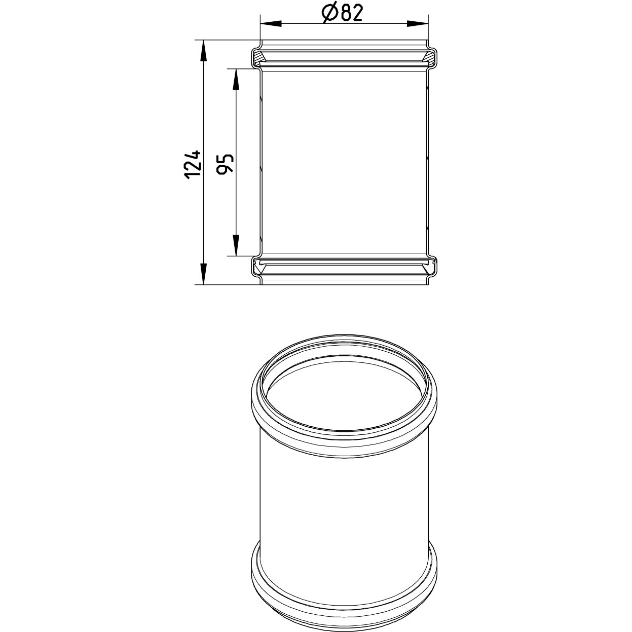 Line Drawing - Double slip coupling