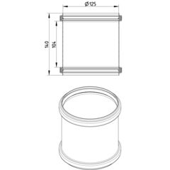 Line Drawing - Double slip coupling