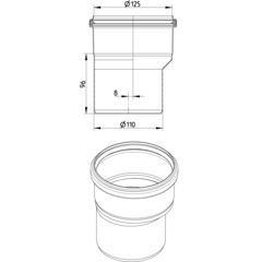 Line Drawing - Reducer-eccentric