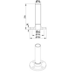 Line Drawing - Adaptor-flange-DIN