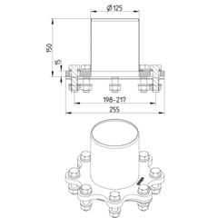 Line Drawing - Adaptor-flange-univeral