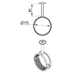 Line Drawing - Pipe hanger-TPE-anchor