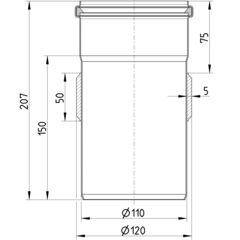 Line Drawing - Penetration-welding sleeve-steel