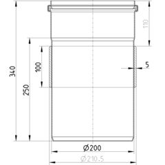 Line Drawing - Penetration-welding sleeve-steel