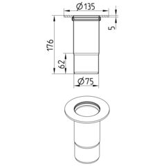 Line Drawing - Penetration-welding flange-steel