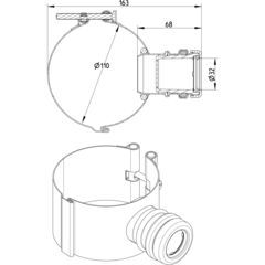 Line Drawing - Saddle clamp