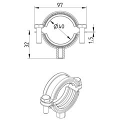 Line Drawing - Pipe hanger-EPDM-stainless