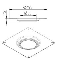 Line drawing of a flange from the series Drain-No membrane-97.